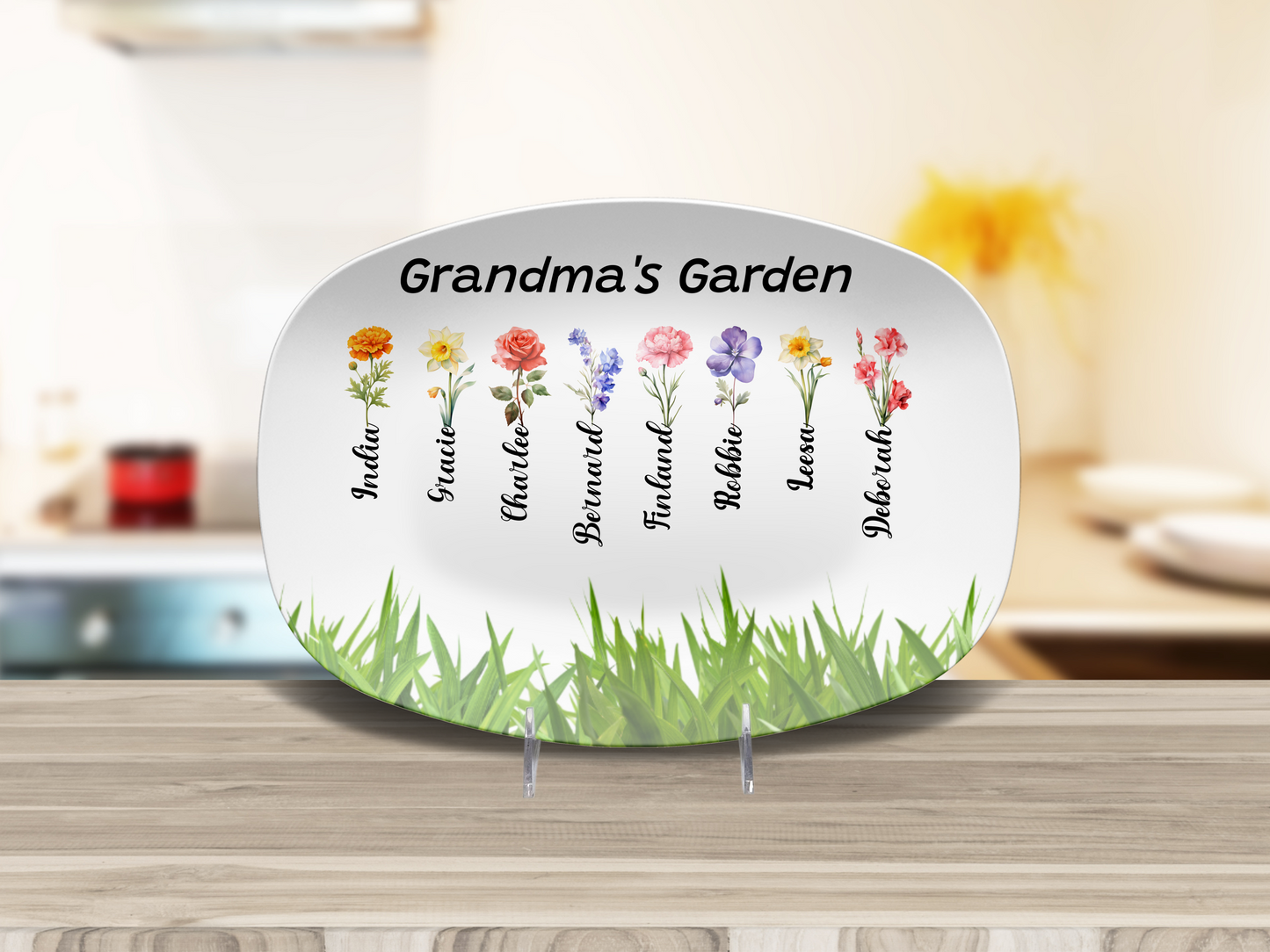 Make Her Smile with a Thoughtful Gift - The Grandma's Garden Personalized Platter