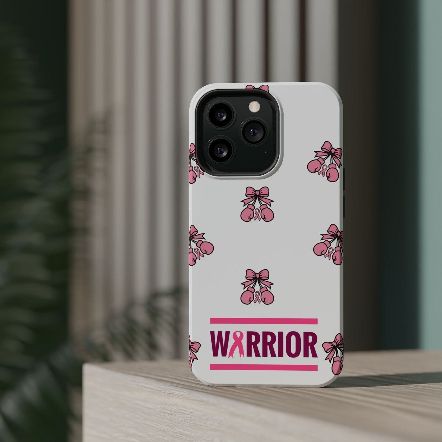 Warrior Bow Pink Magnetic Phone Case, Support Breast Cancer Awareness, Gift for Cancer Fighters for Iphone
