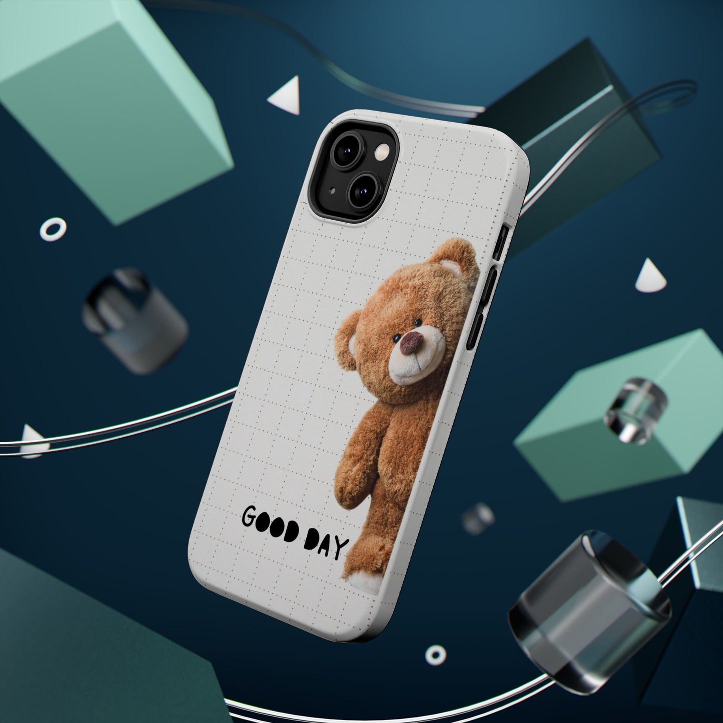 Good Day Teddy Bear MAGNETIC Phone Cases, Cute, Gift for Friends, Teddy Bear Lover's Case