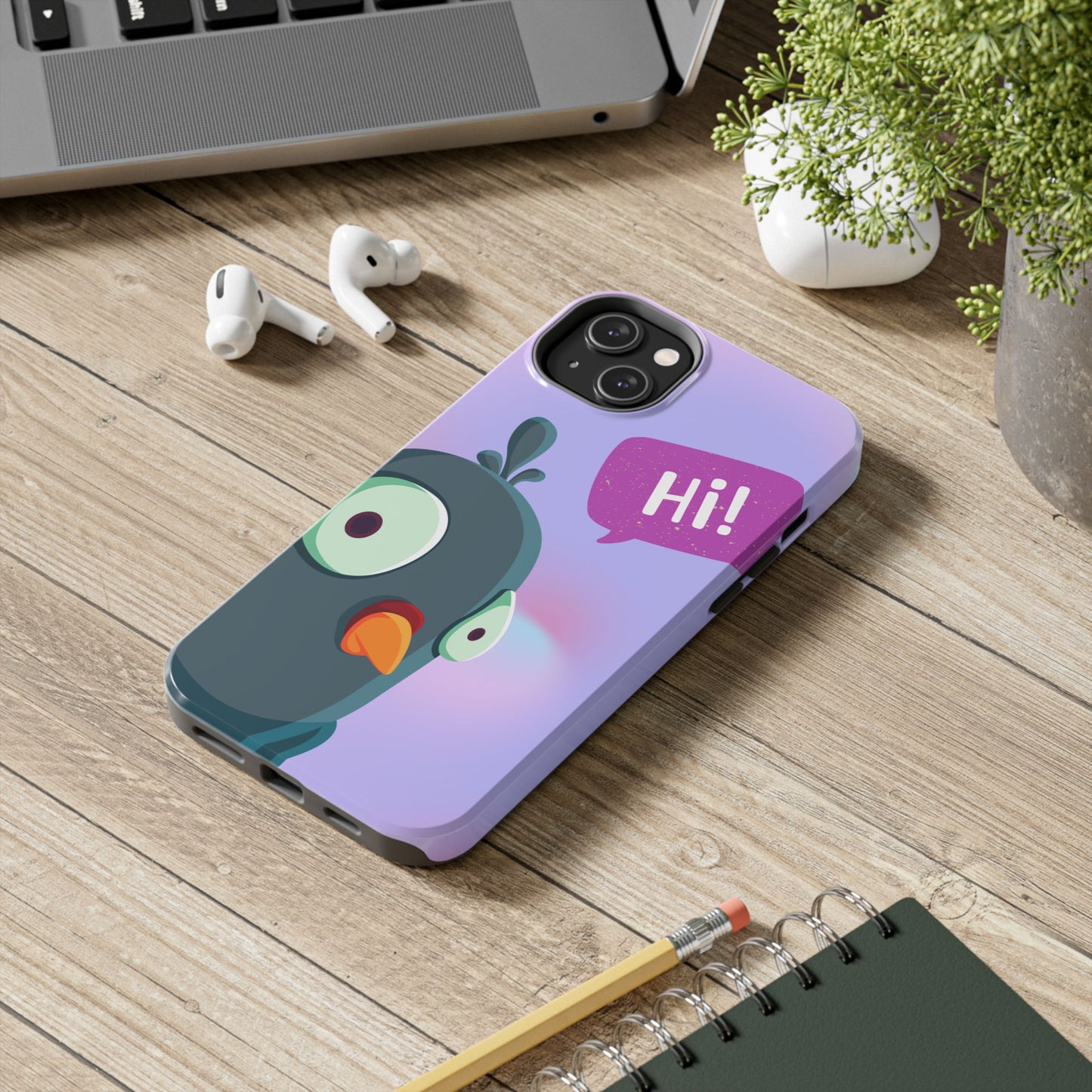 Colorful Cartoon Bird Tough Phone Case - Say Hi!