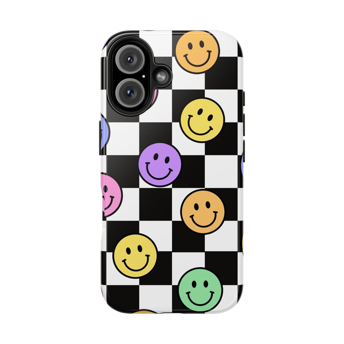 Colorful Smiley Face Phone Case, Durable Phone Cover, Fun Tech Accessories, Great for Gifts, Birthday, Holiday
