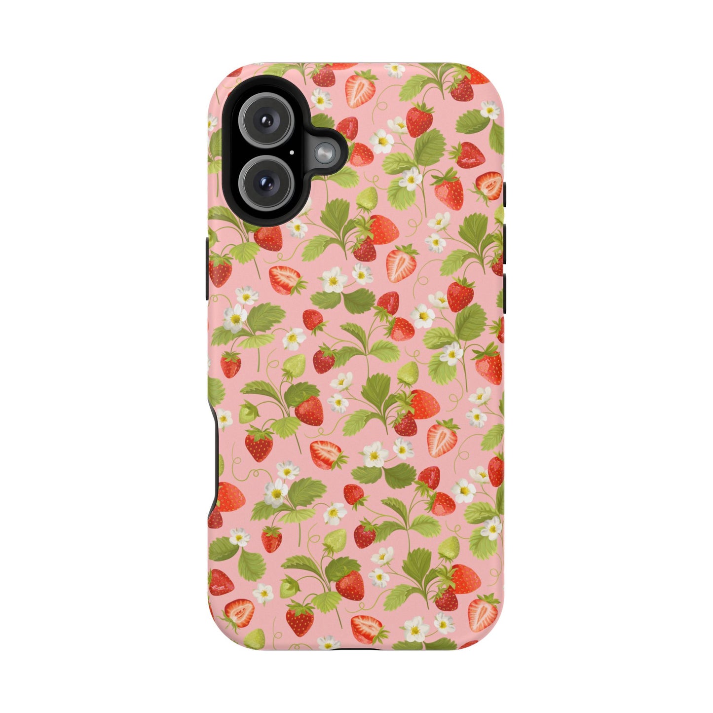 Strawberry Pattern Magnetic Phone Case, Fruit Lover’s Accessory, Cute Gift, Summer Vibe, Phone Protection