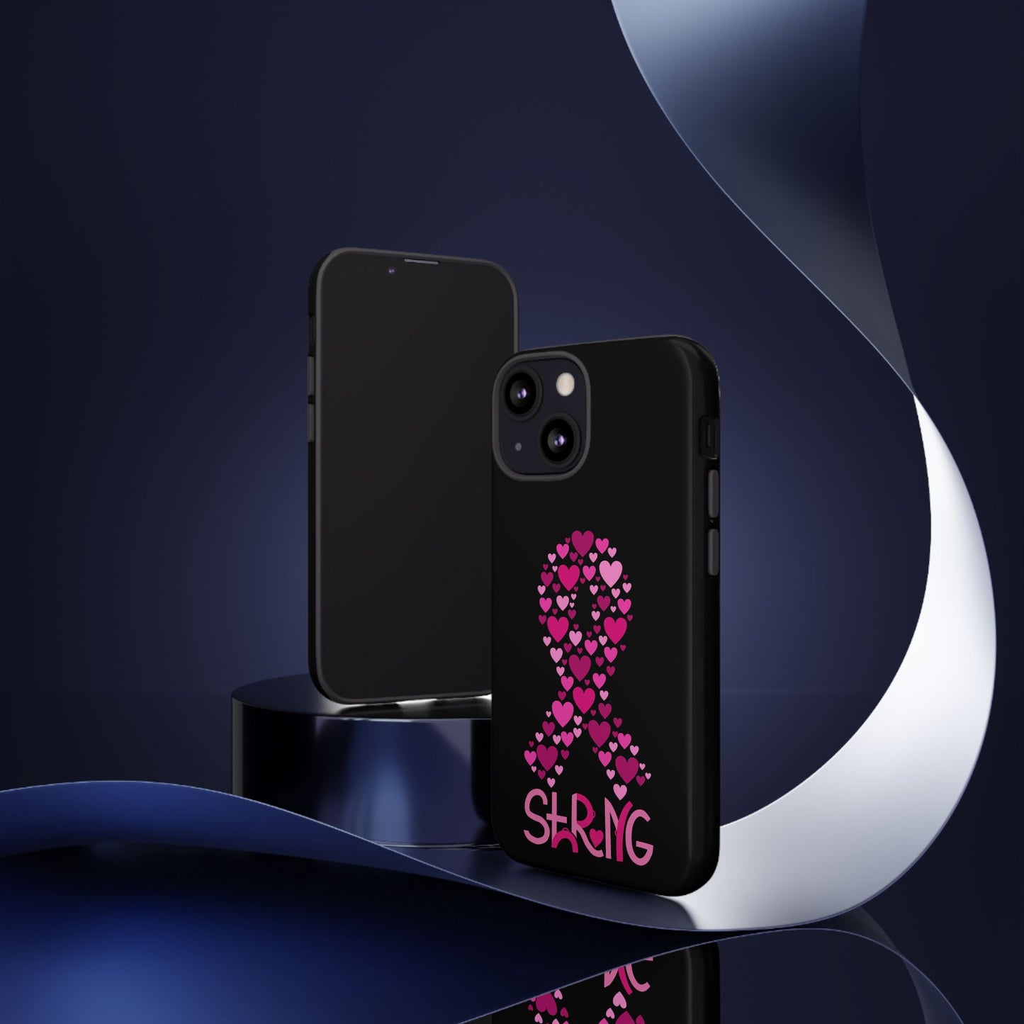 Pink Ribbon Phone Case - Strong Heart Design, Cancer Awareness, Gift for Supporters for IPhone
