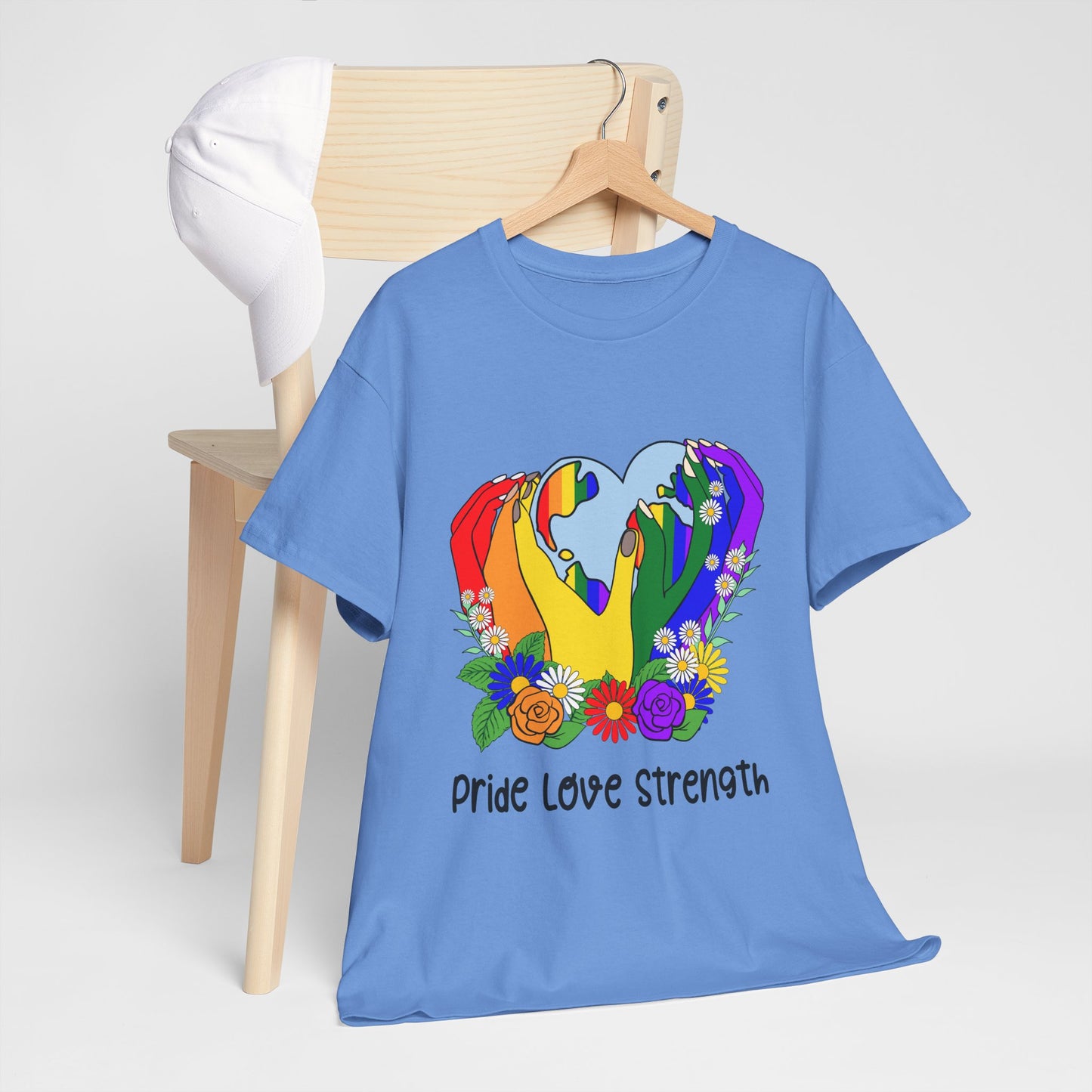 Pride Love Strength Unisex Cotton Tee - Celebrate Diversity and Unity