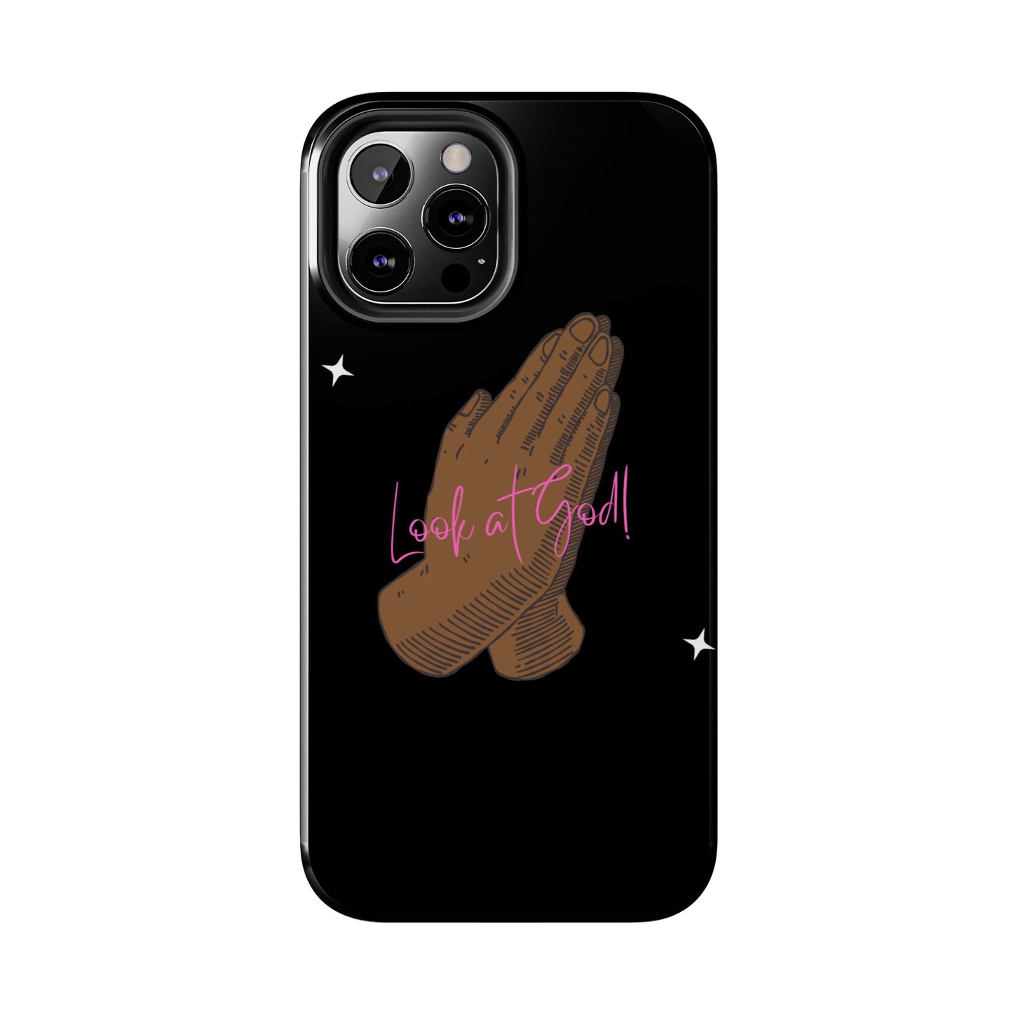 Phone Cases - 'Look at God' Praying Hands Religious Design Tough Case for iPhone