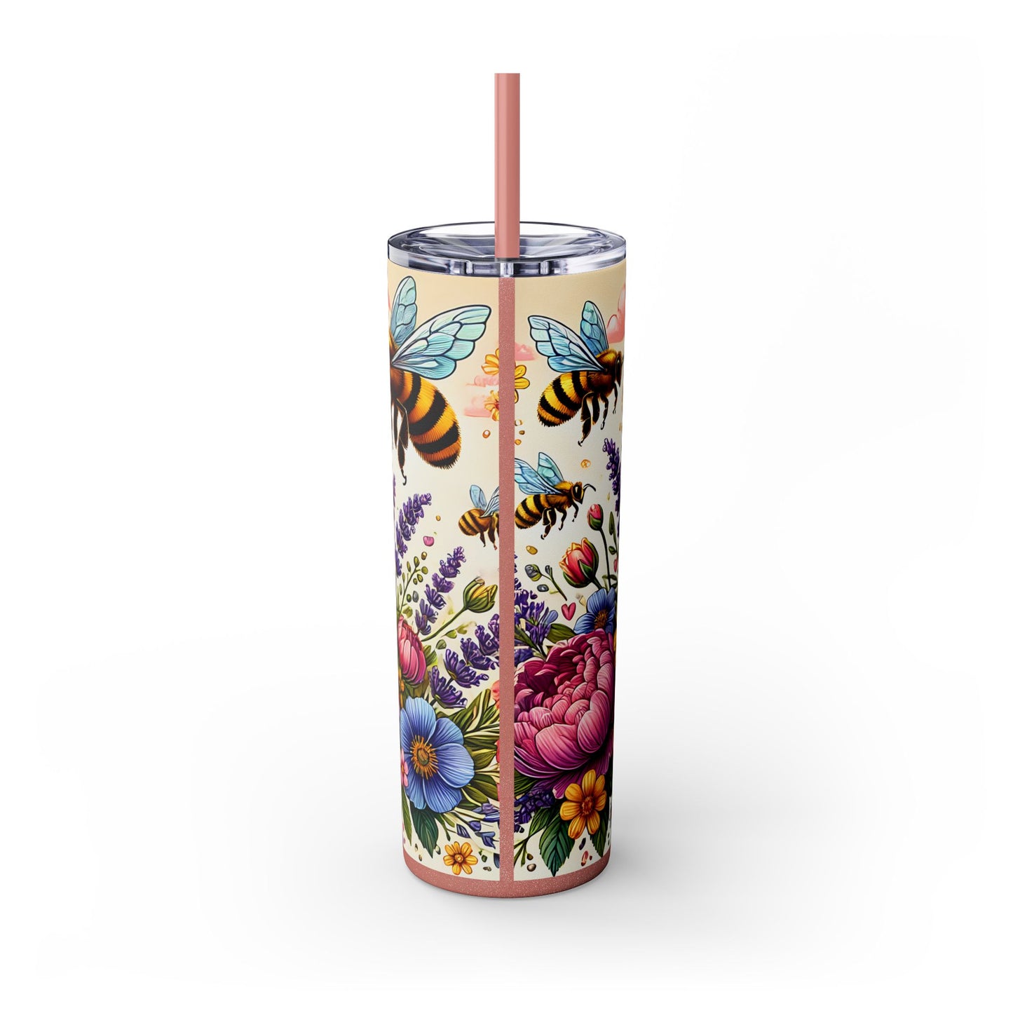 Best Mom Floral Skinny Tumbler with Straw – 20oz Insulated Drinkware for Mother's Day