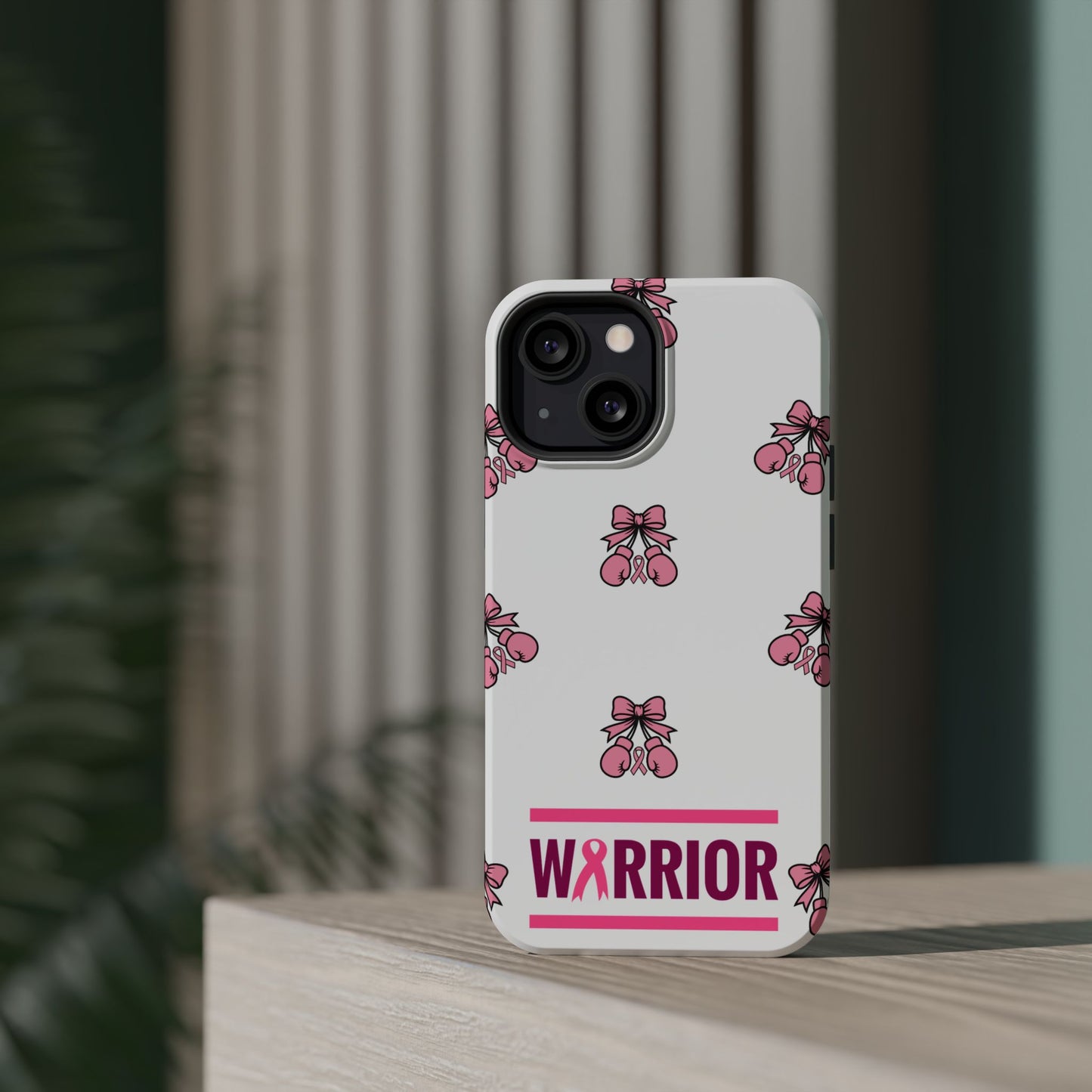 Warrior Bow Pink Magnetic Phone Case, Support Breast Cancer Awareness, Gift for Cancer Fighters for Iphone