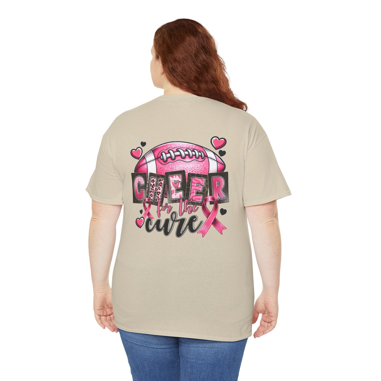Breast Cancer Awareness Tee - "Cheer for the cure" Unisex Cotton Shirt