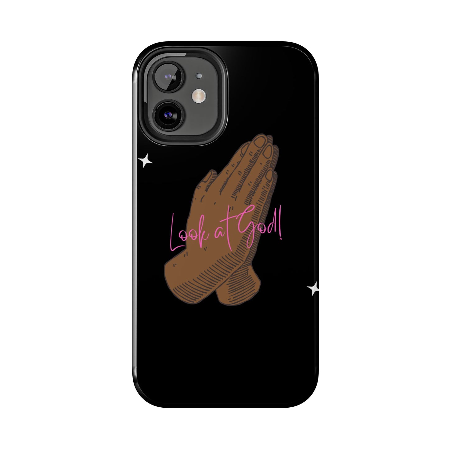 Phone Cases - 'Look at God' Praying Hands Religious Design Tough Case for iPhone