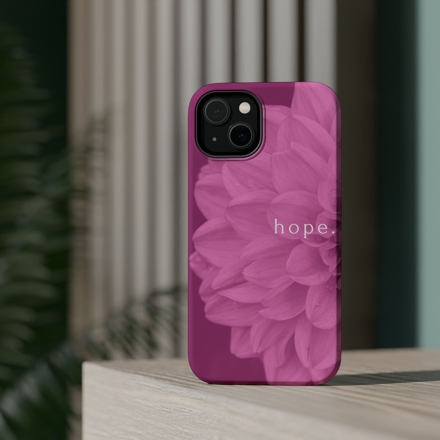 Hopeful, Inspirational Pink Flower Design Phone Case