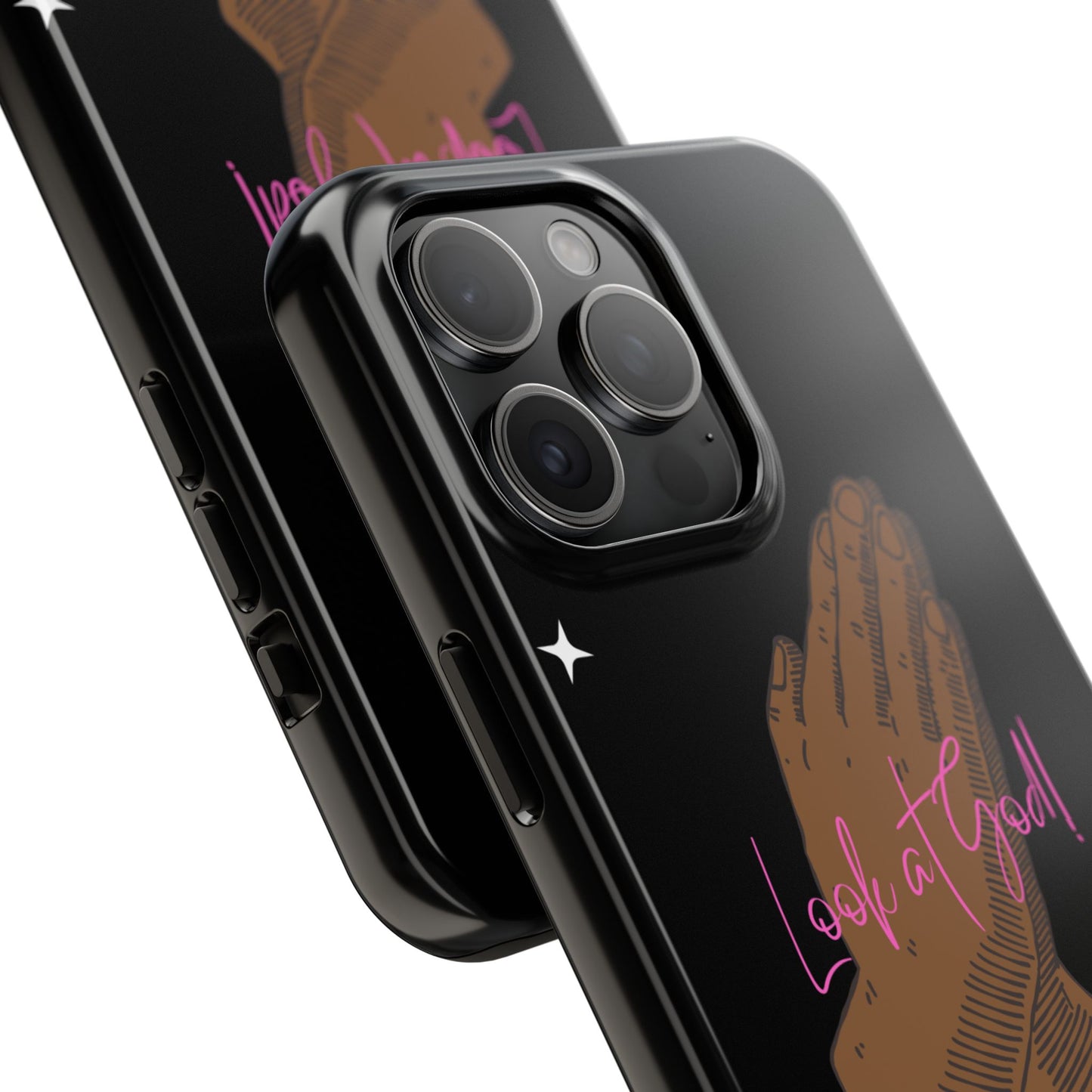 Phone Cases - 'Look at God' Praying Hands Religious Design Tough Case for iPhone