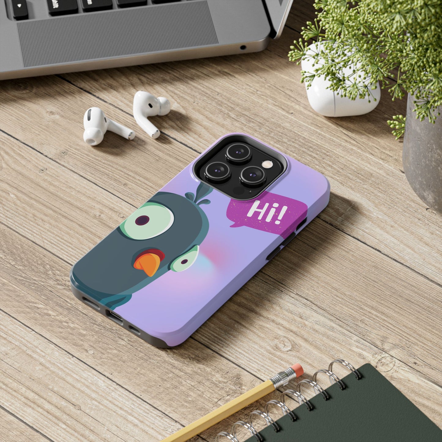 Colorful Cartoon Bird Tough Phone Case - Say Hi!