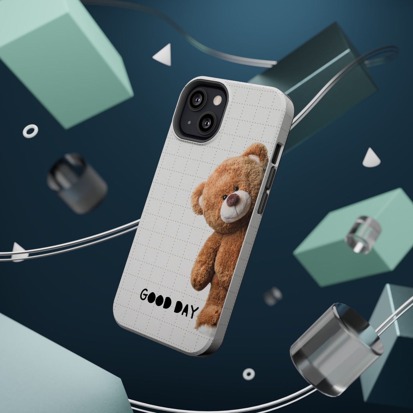 Good Day Teddy Bear MAGNETIC Phone Cases, Cute, Gift for Friends, Teddy Bear Lover's Case
