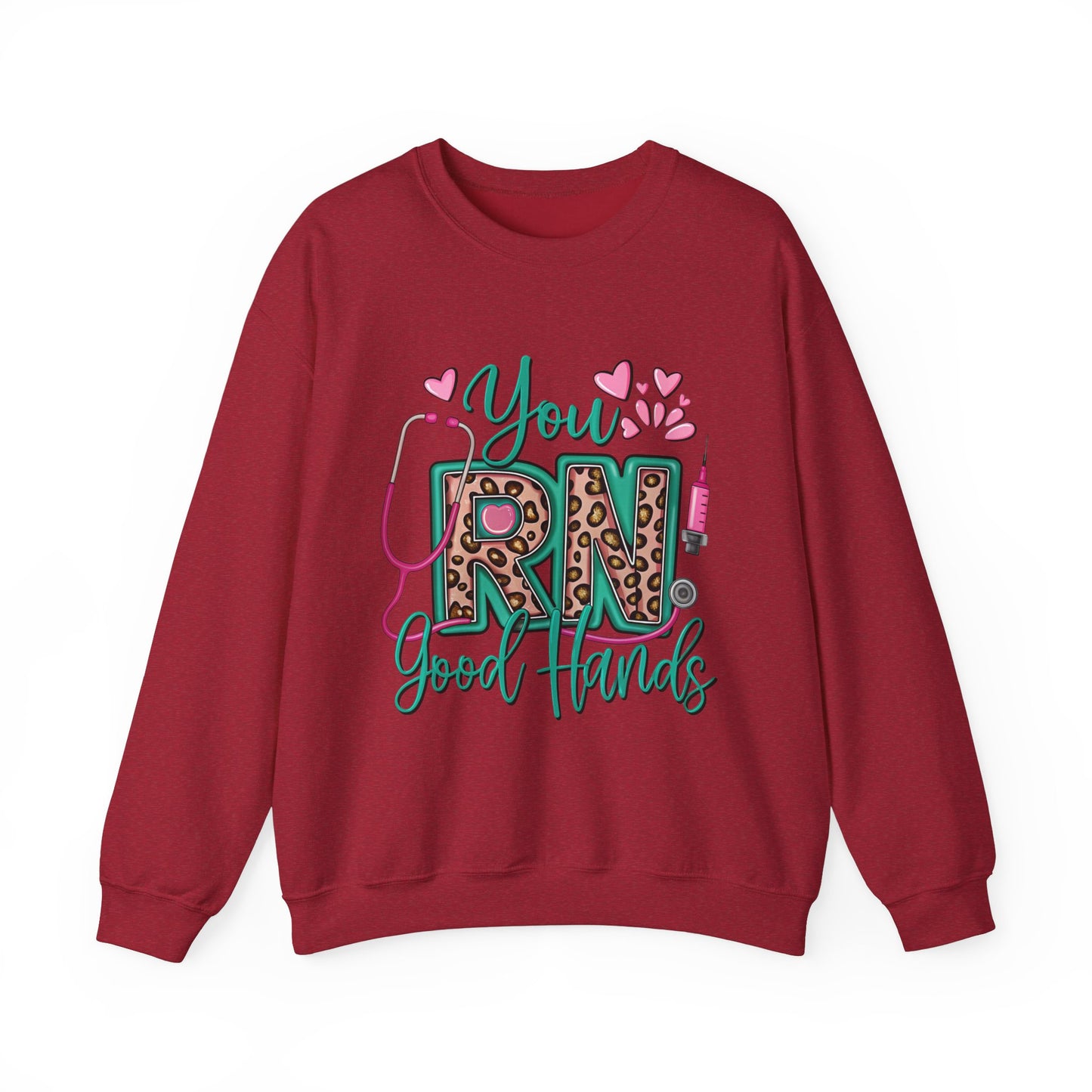 You RN Good Hands Sweatshirt - Cozy Unisex Crewneck for Nurses