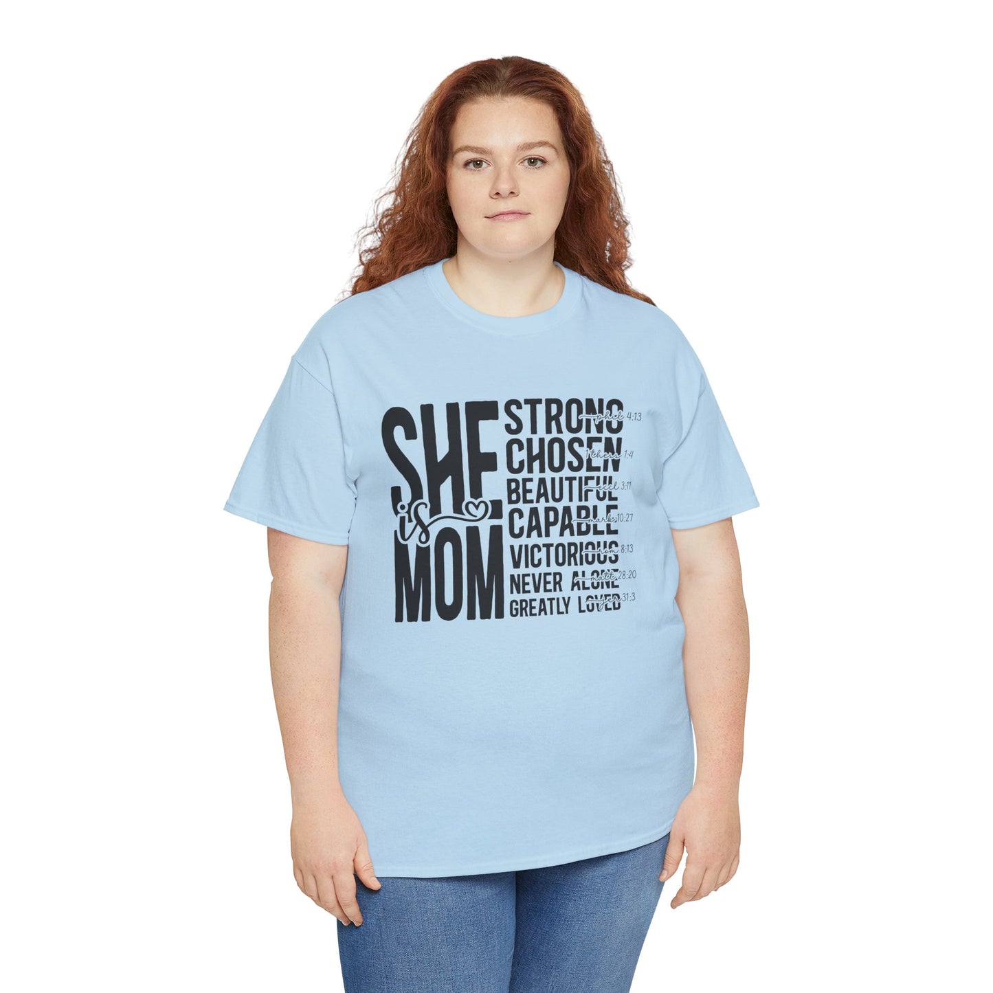 Empowering Mom T-Shirt - Strong, Chosen, Beautiful, Capable Design