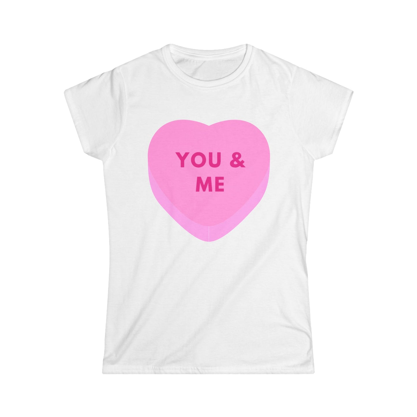 Valentine's Day Women's Softstyle Tee - 'You & Me' Heart T-Shirt