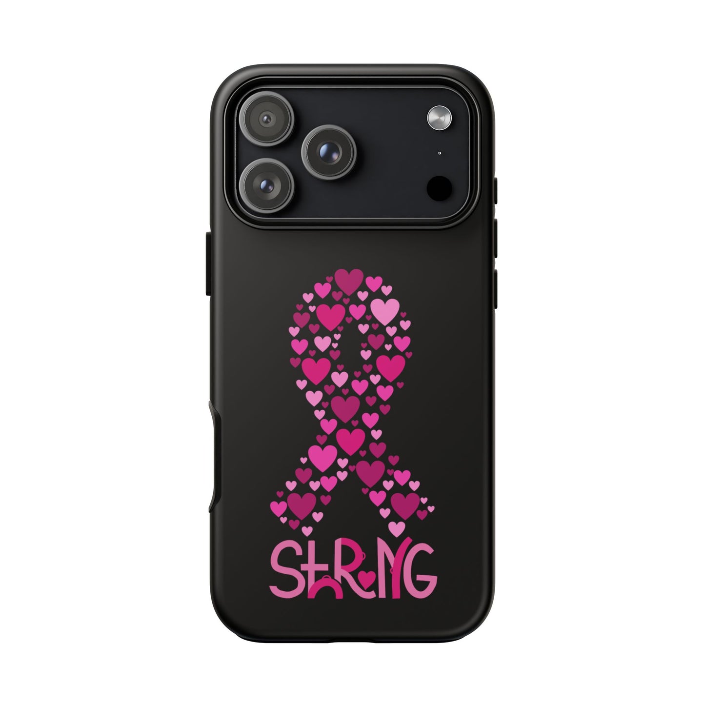 Pink Ribbon Phone Case - Strong Heart Design, Cancer Awareness, Gift for Supporters for IPhone