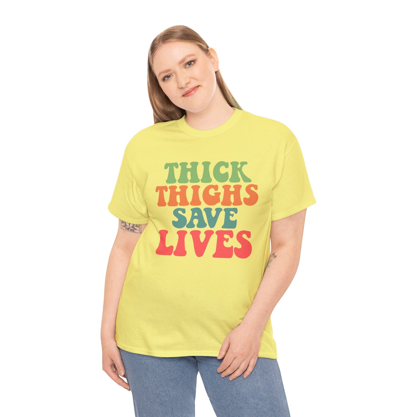 Thick Thighs Save Lives Unisex Heavy Cotton Tee