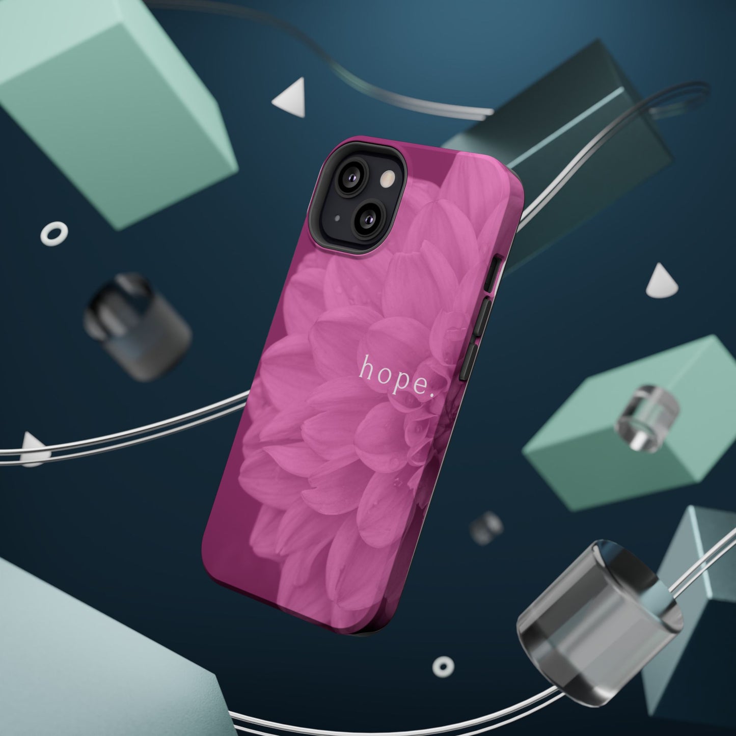 Hopeful, Inspirational Pink Flower Design Phone Case