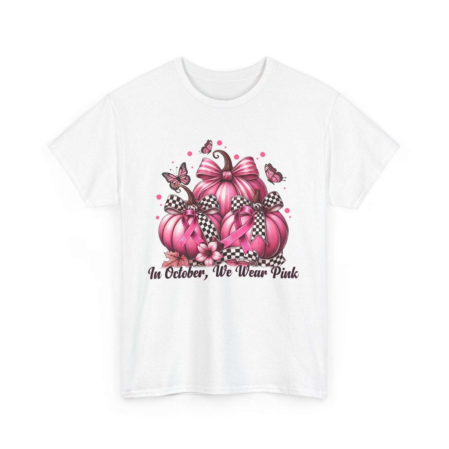 'In October, We Wear Pink' October Awareness Unisex Cotton Tee