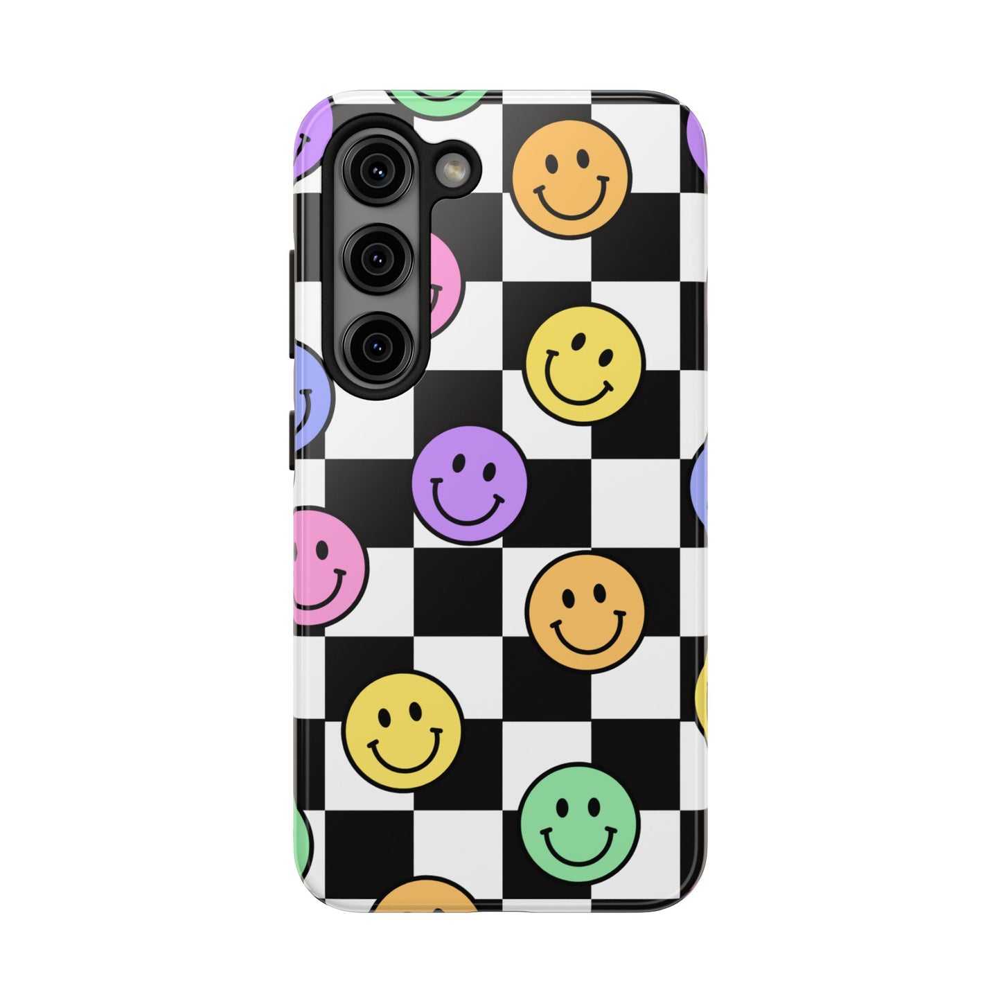 Colorful Smiley Face Phone Case, Durable Phone Cover, Fun Tech Accessories, Great for Gifts, Birthday, Holiday