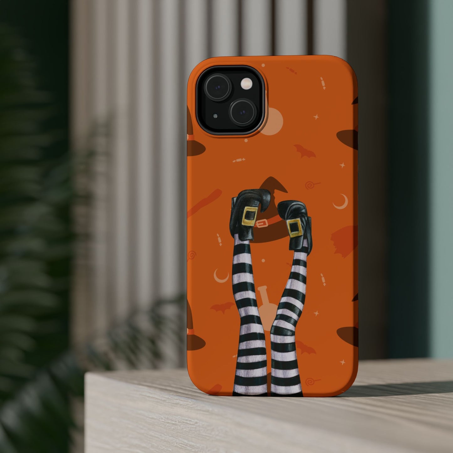 Halloween Magnetic Phone Case, Spooky Design, Witch Legs for Iphone