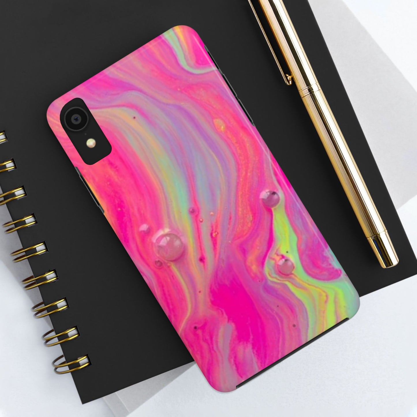 Colorful Swirl Futuristic Tough Phone Case, Stylish Durable Cover for Iphone