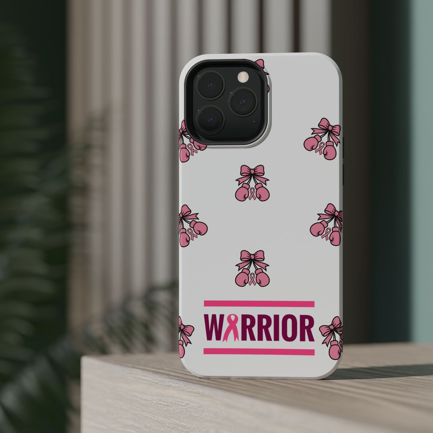 Warrior Bow Pink Magnetic Phone Case, Support Breast Cancer Awareness, Gift for Cancer Fighters for Iphone