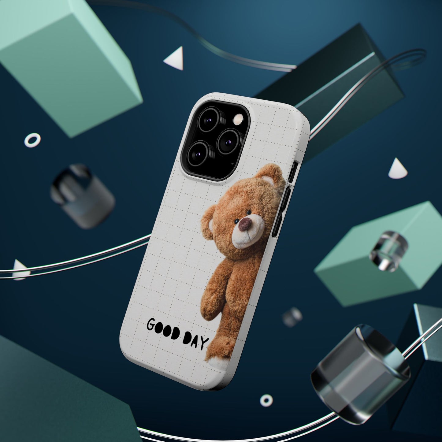 Good Day Teddy Bear MAGNETIC Phone Cases, Cute, Gift for Friends, Teddy Bear Lover's Case