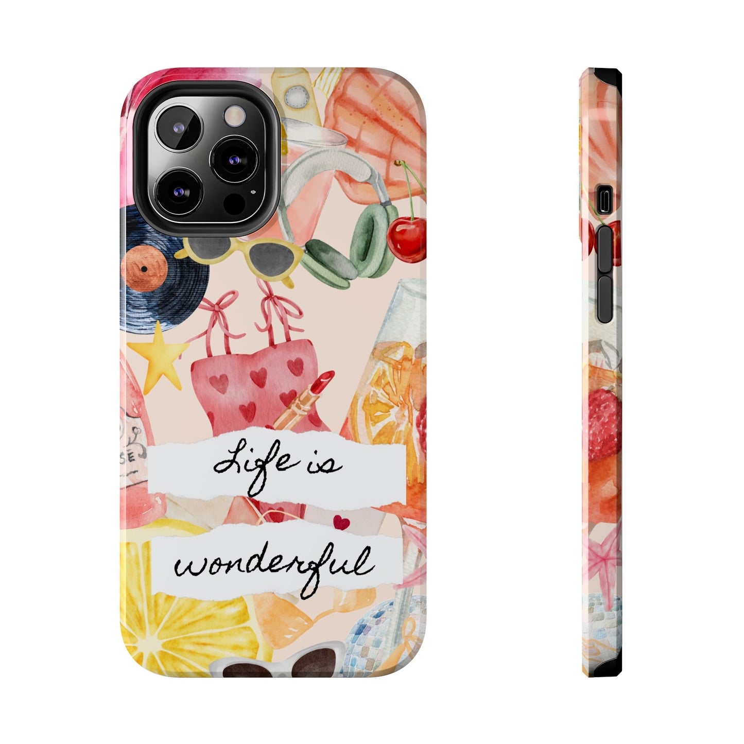 Life is Wonderful, Stylish Phone Cover, Cute Phone Accessory, Gift for Her, Summer Vibe Phone Case