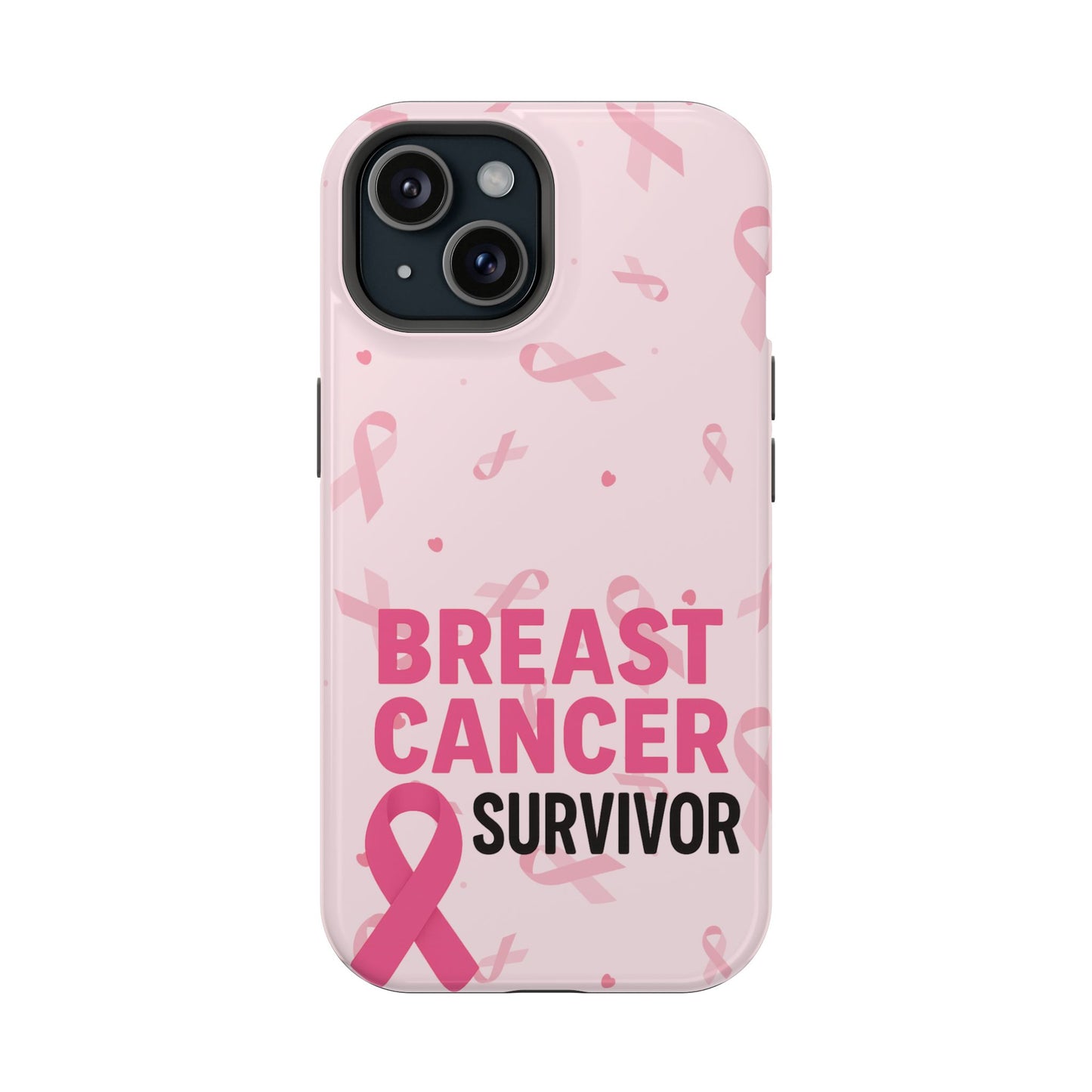 Breast Cancer Survivor Magnetic Phone Case, Impact-Resistant, Pink Ribbon for Iphone