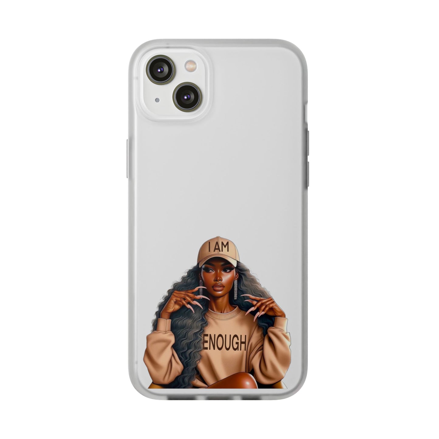 Empowerment Flexi Case | 'I AM ENOUGH' Design | Stylish Phone Cover for Confident Women
