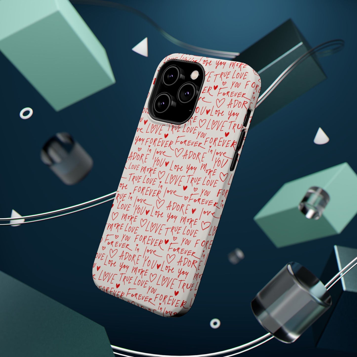 Love Hearts MAGNETIC Tough Case for iPhone, Cute Heart Design, Adore You Case, True Love Protection