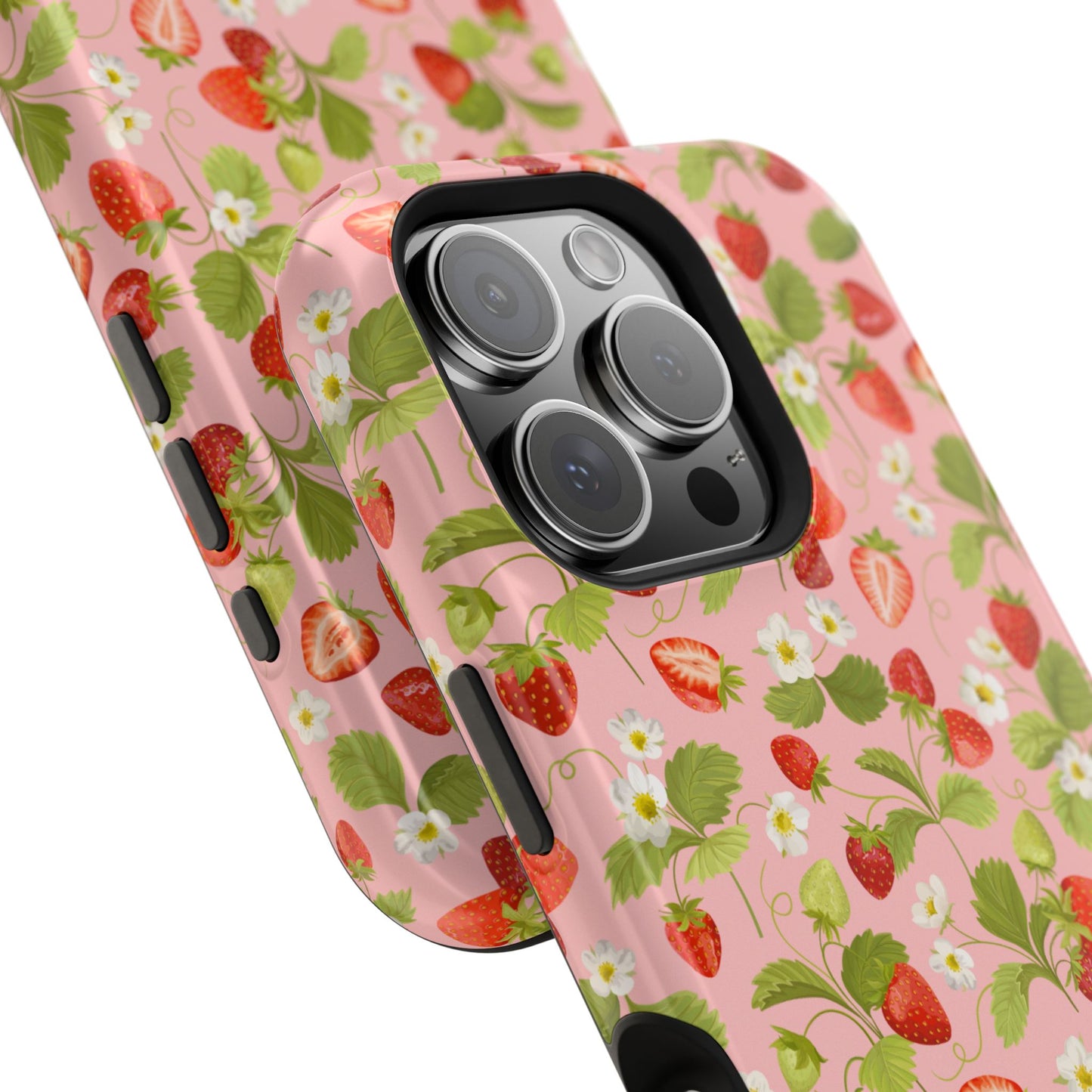 Strawberry Pattern Magnetic Phone Case, Fruit Lover’s Accessory, Cute Gift, Summer Vibe, Phone Protection