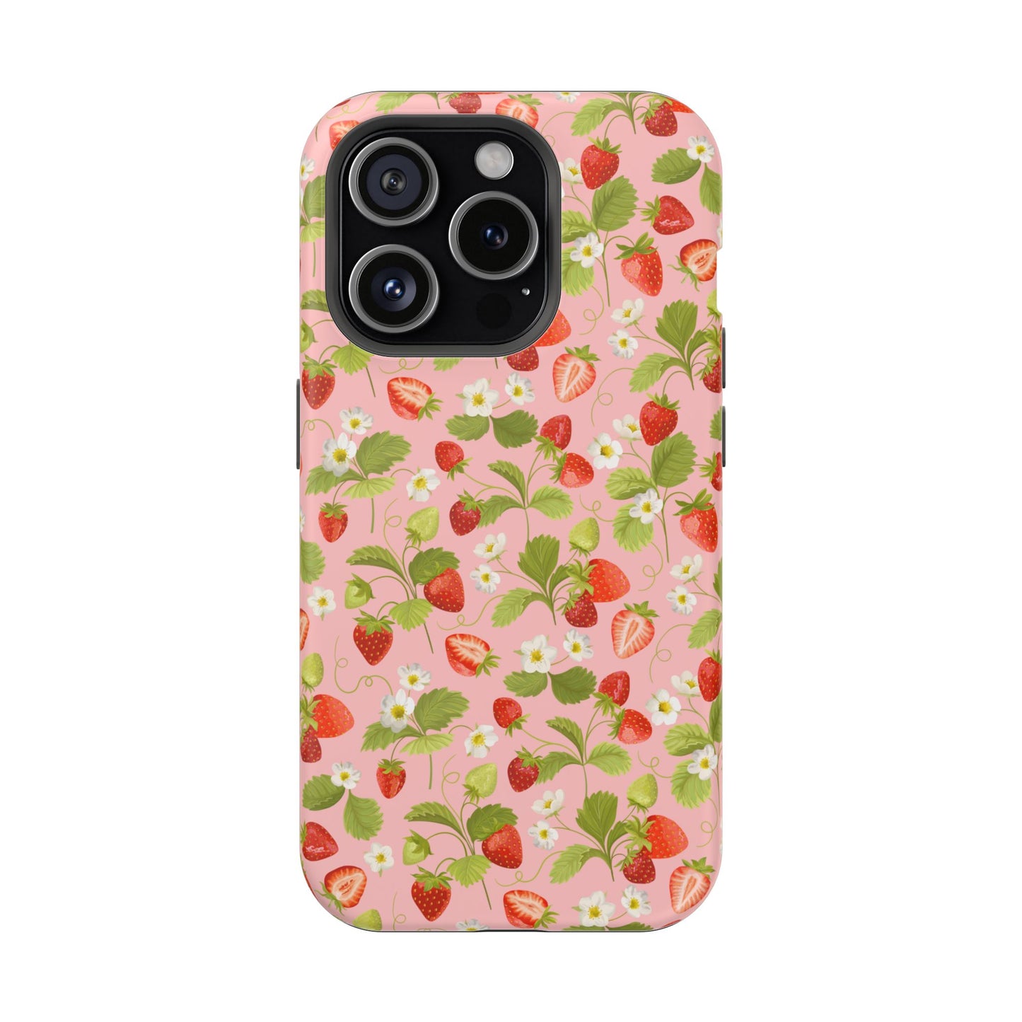 Strawberry Pattern Magnetic Phone Case, Fruit Lover’s Accessory, Cute Gift, Summer Vibe, Phone Protection