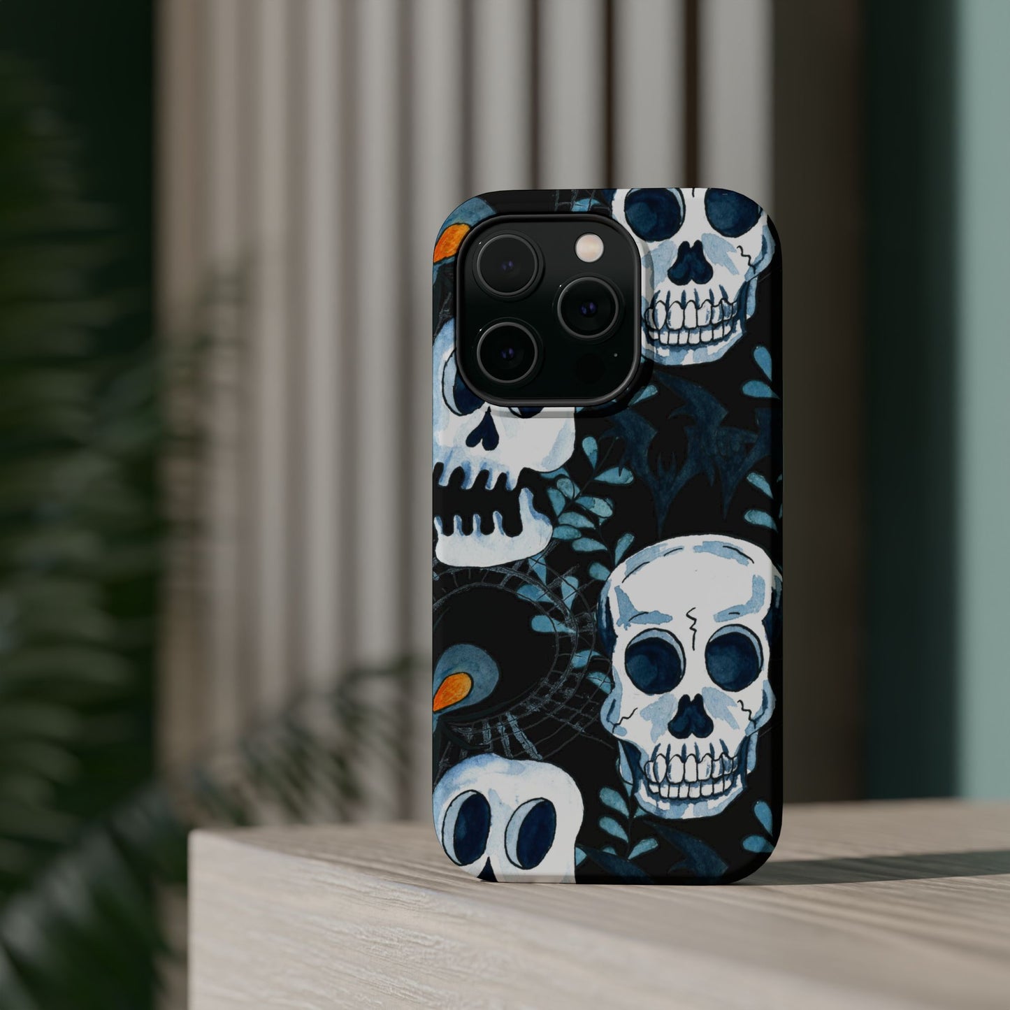 Phone Case - Skull Magnetic Impact-Resistant Case - Halloween - FREE Shipping for Iphone