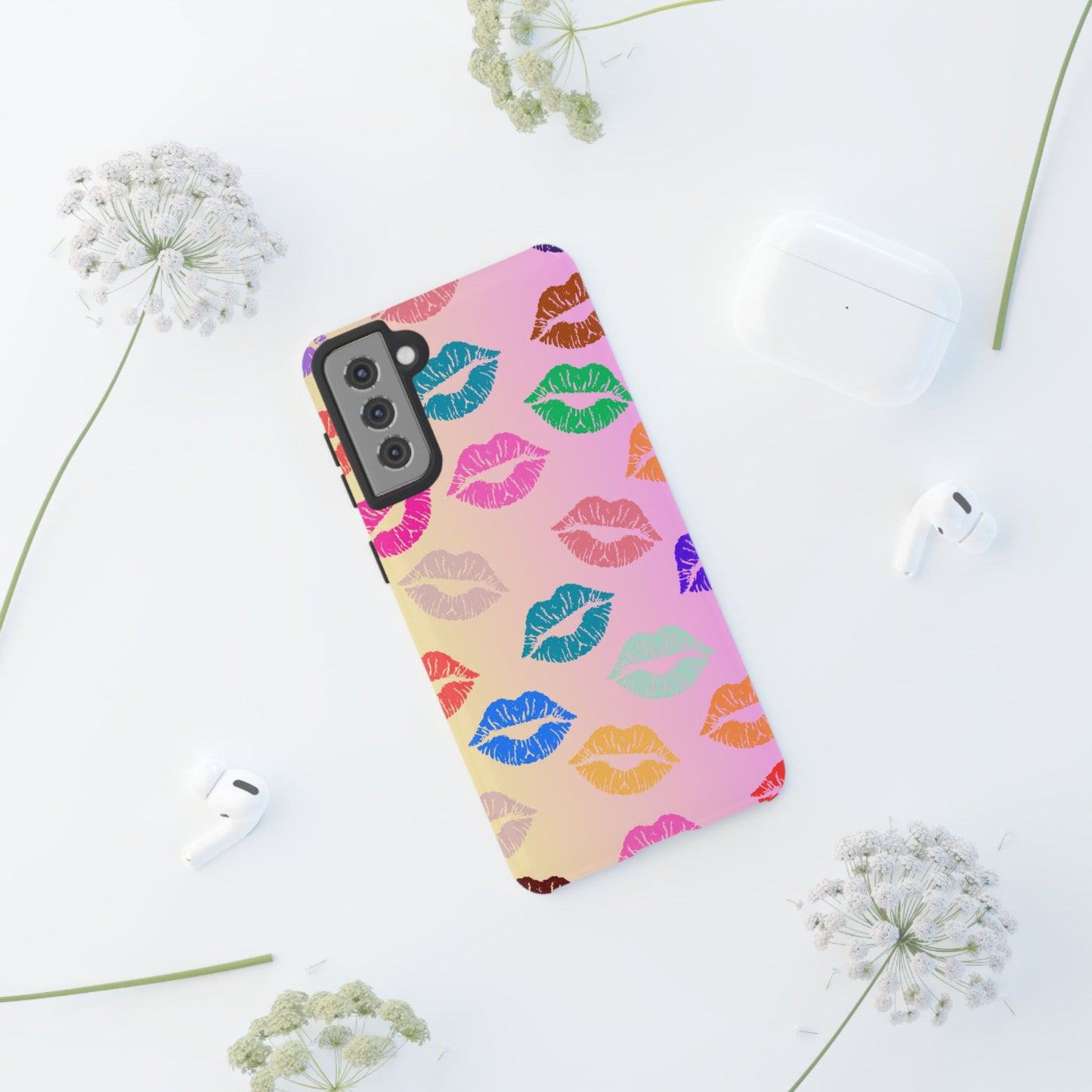 Kiss Print Tough Phone Cases Cute, Durable for Samsung