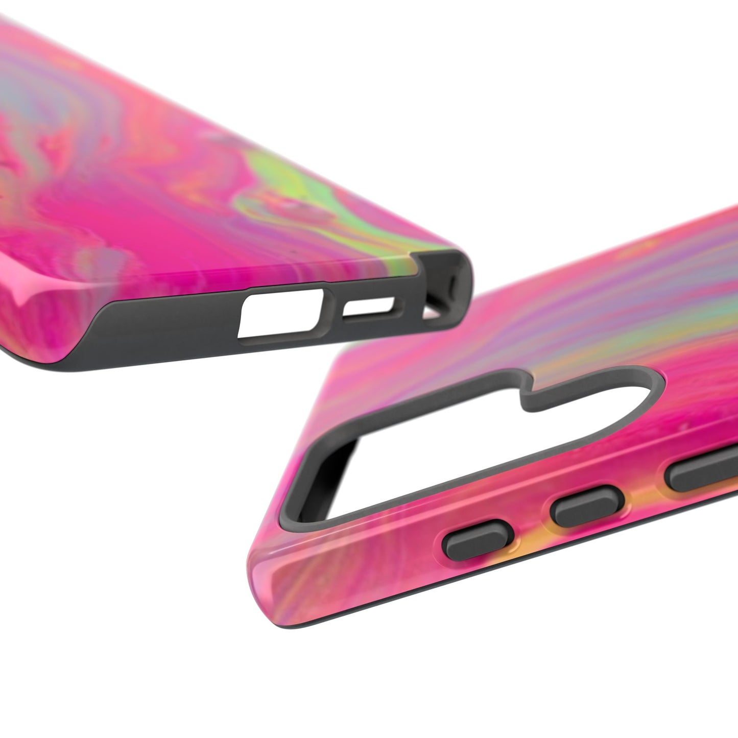 Pink Trendy Futuristic Tough Phone Case with Colorful Abstract Design for Samsung