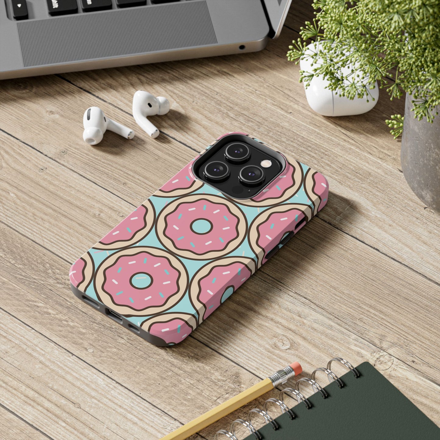 Cute Donut Pattern Tough Phone Case