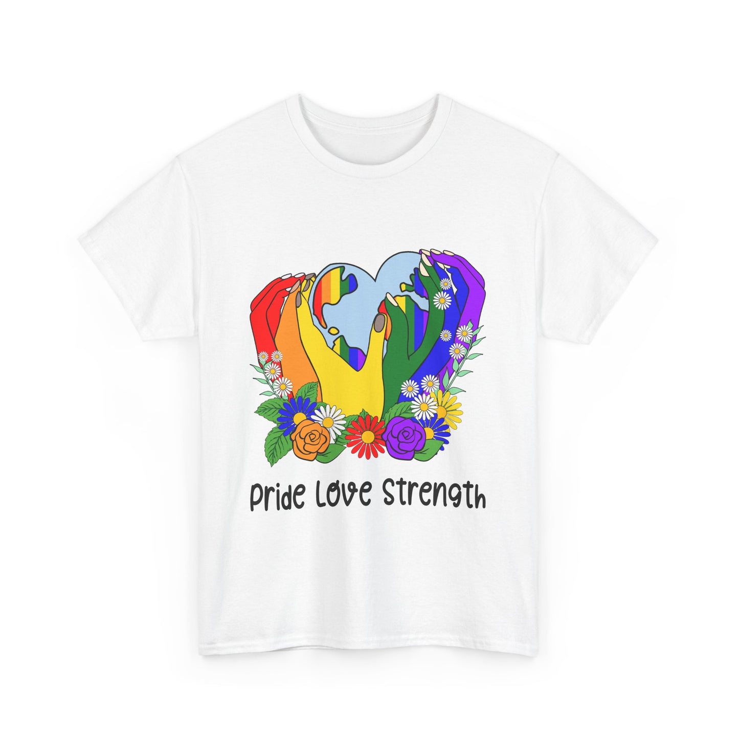 Pride Love Strength Unisex Cotton Tee - Celebrate Diversity and Unity