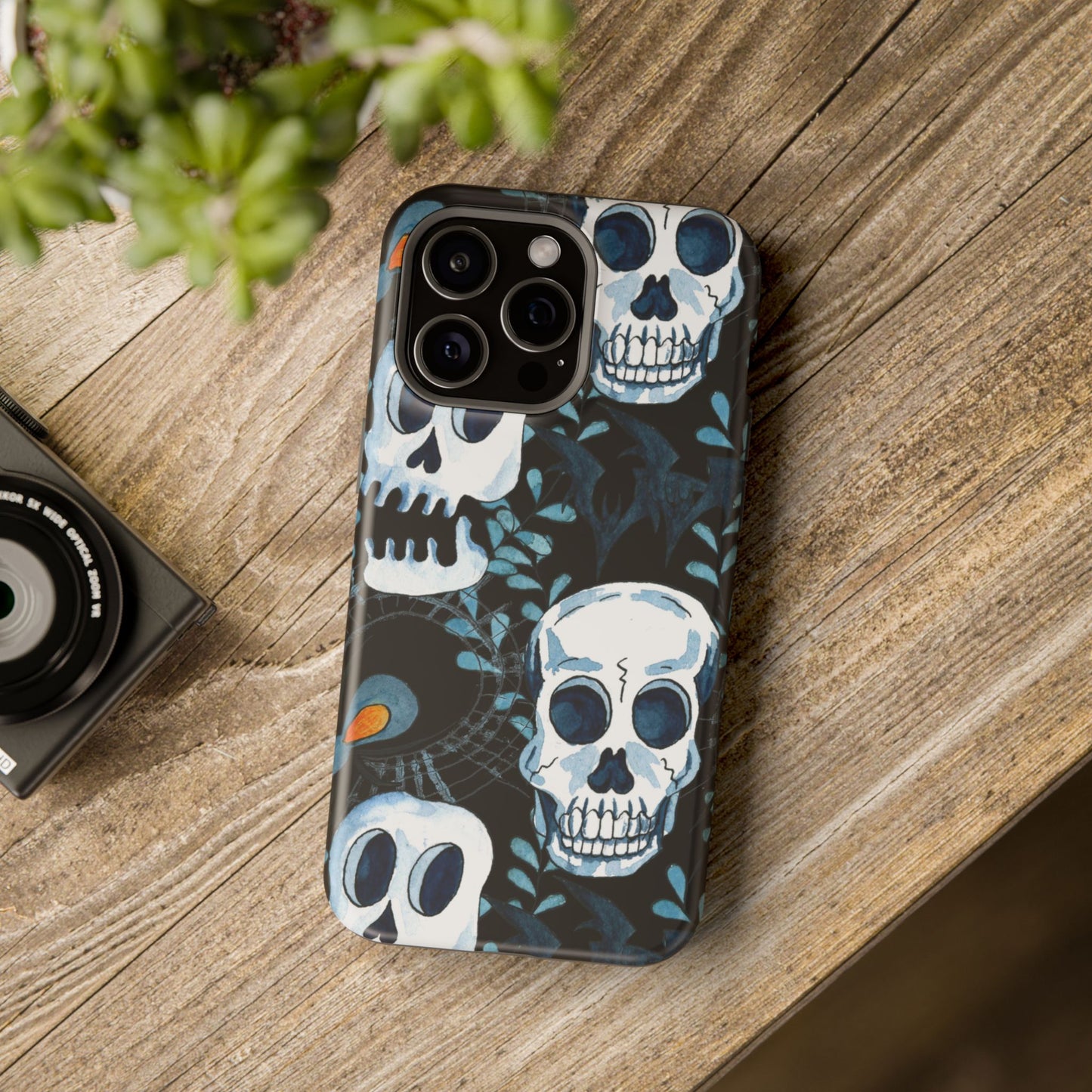 Phone Case - Skull Magnetic Impact-Resistant Case - Halloween - FREE Shipping for Iphone