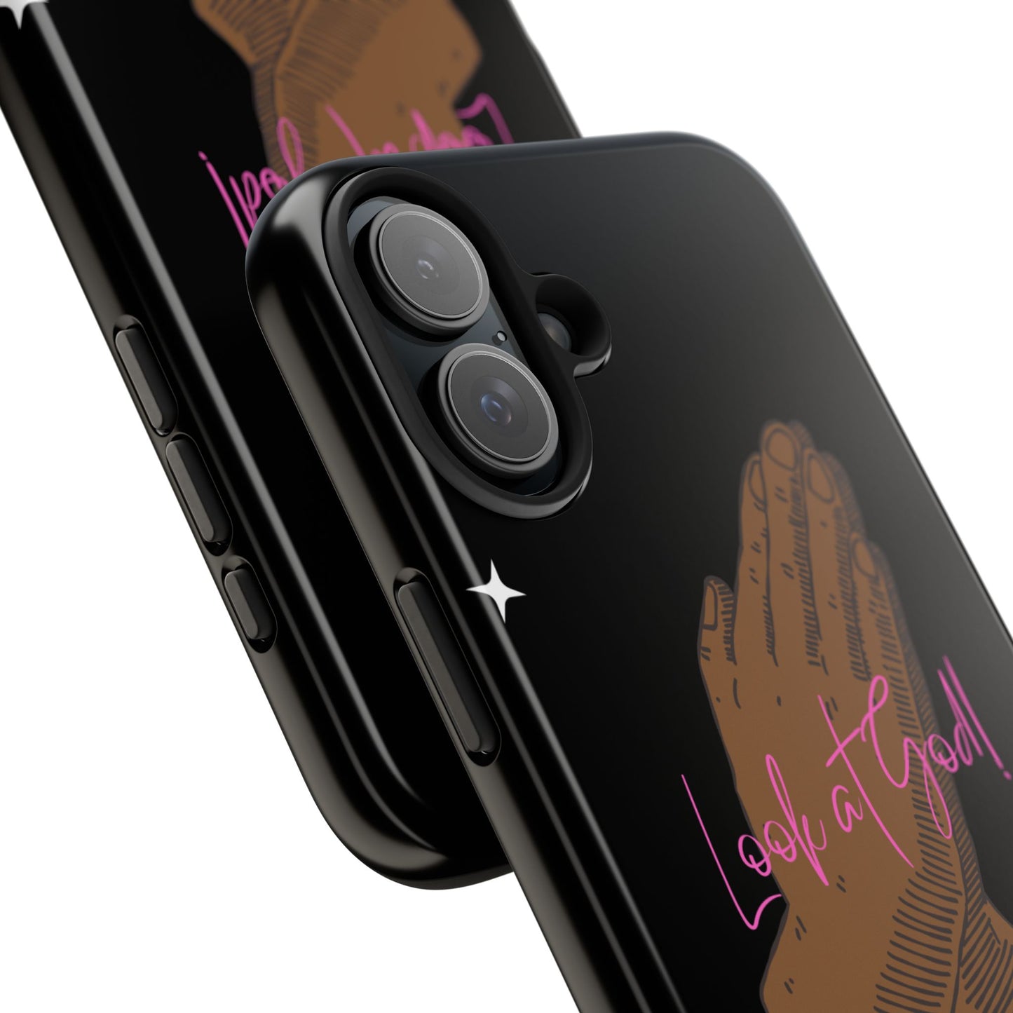 Phone Cases - 'Look at God' Praying Hands Religious Design Tough Case for iPhone