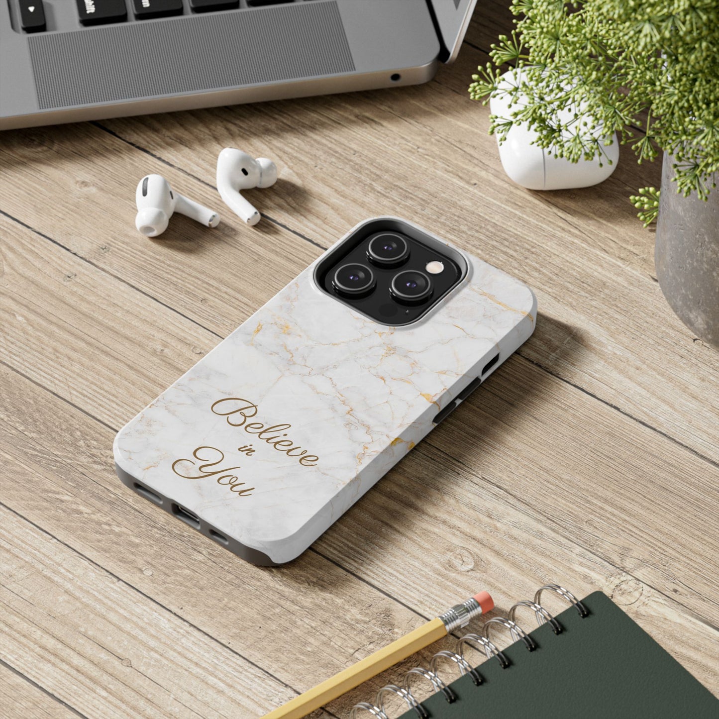 Elegant Motivational, Inspirational - Believe in You, Tough Phone Case