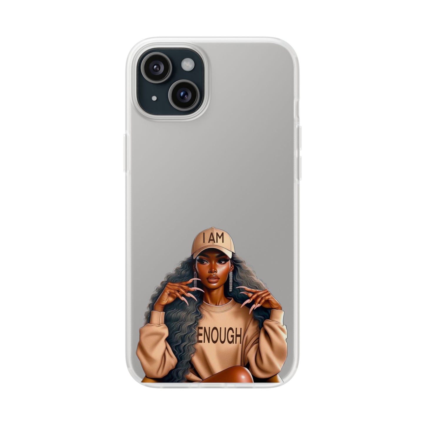 Empowerment Flexi Case | 'I AM ENOUGH' Design | Stylish Phone Cover for Confident Women