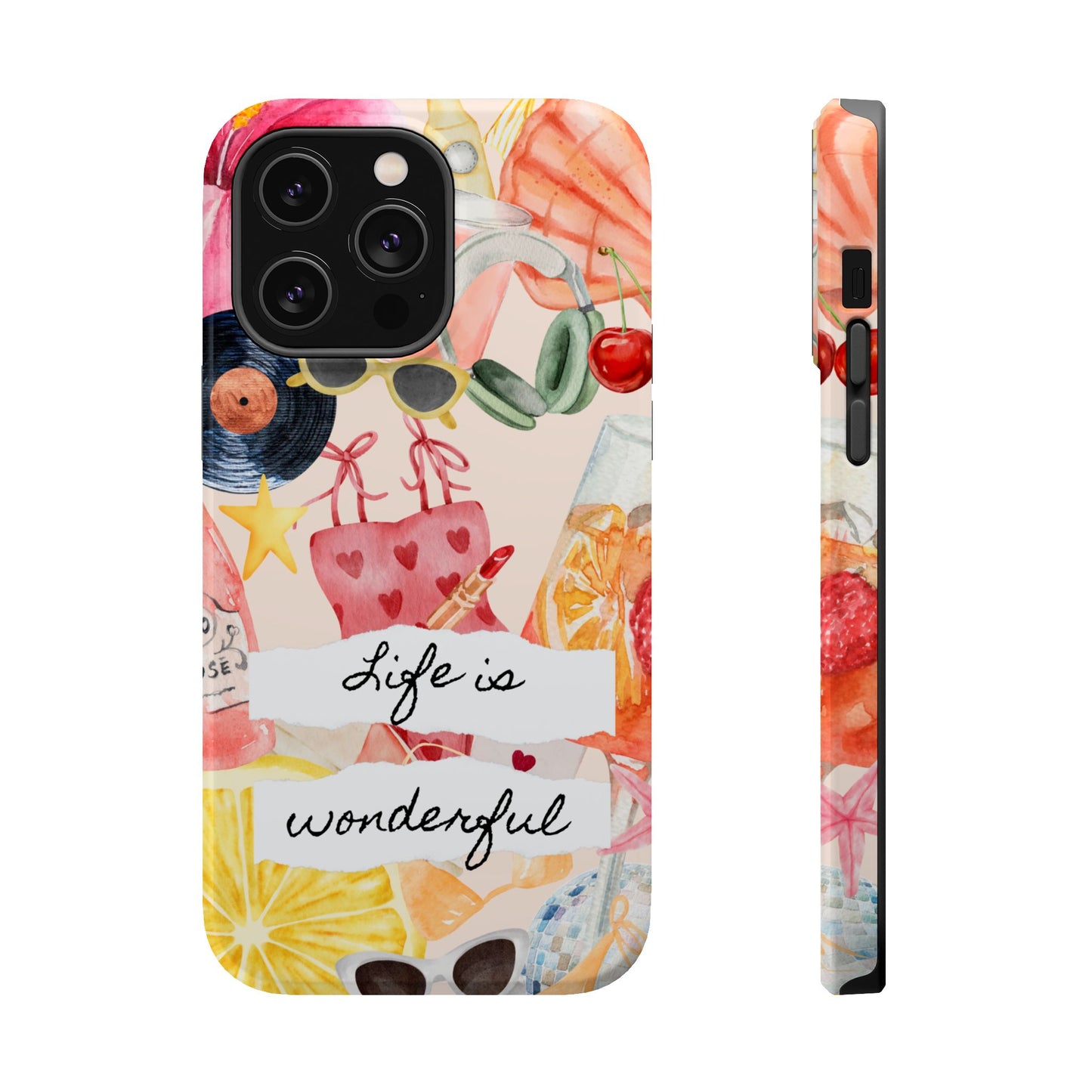 Life is Wonderful, Stylish Phone Cover, Cute Phone Accessory, Gift for Her, Summer Vibe Phone Case