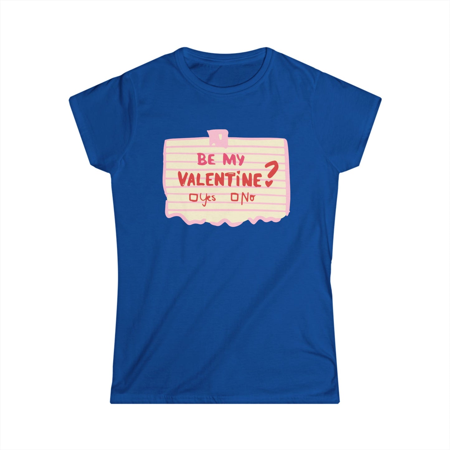 Valentine's Day Women's Softstyle Tee - 'Yes or No' Heart T-Shirt