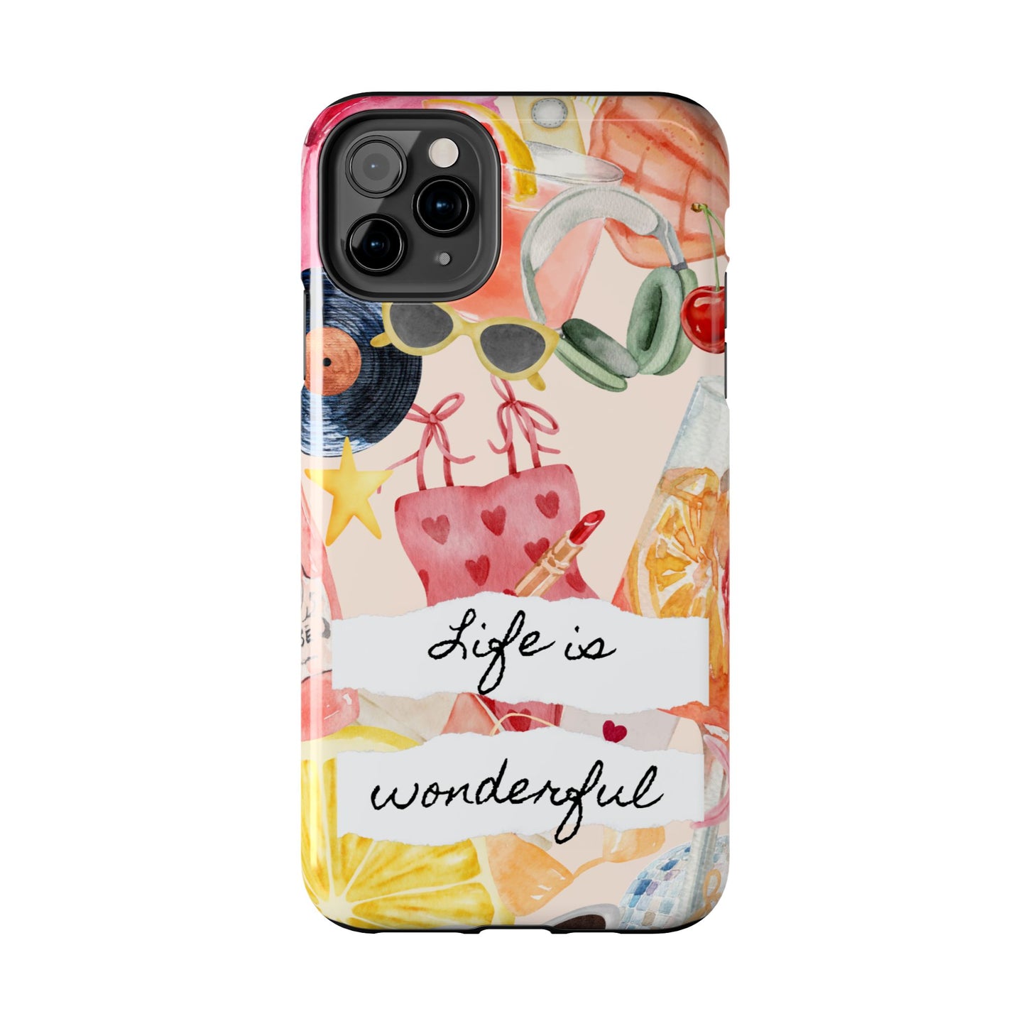 Life is Wonderful, Stylish Phone Cover, Cute Phone Accessory, Gift for Her, Summer Vibe Phone Case