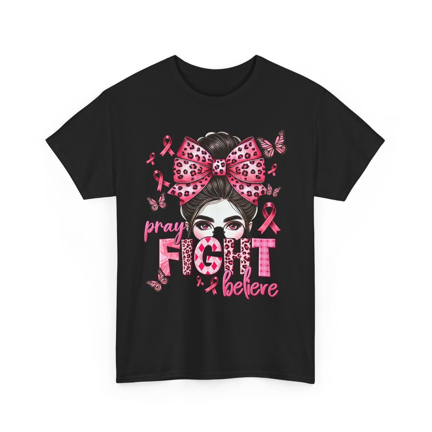 Pray Fight Believe Breast Cancer Awareness Tee