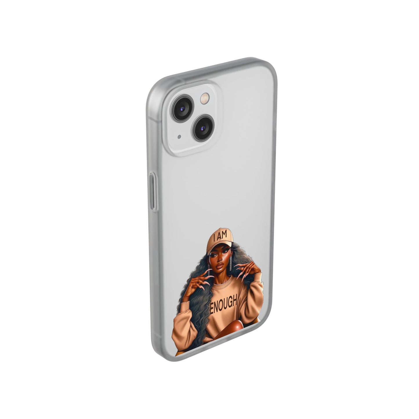 Empowerment Flexi Case | 'I AM ENOUGH' Design | Stylish Phone Cover for Confident Women