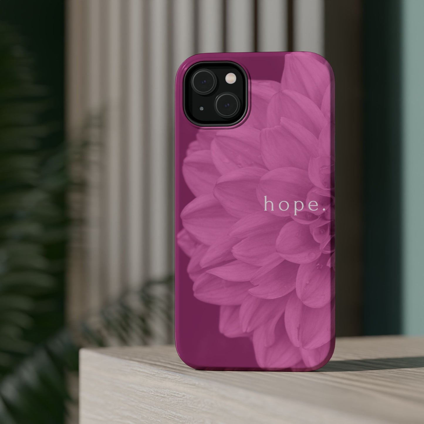 Hopeful, Inspirational Pink Flower Design Phone Case